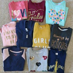 10pcs - Girls Sweatshirts and Tshirts Lot  - Size 6/6x